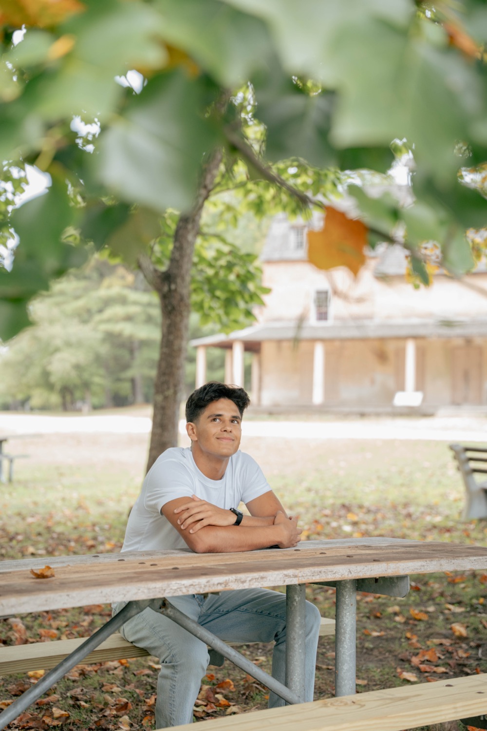 High school senior at golden hour